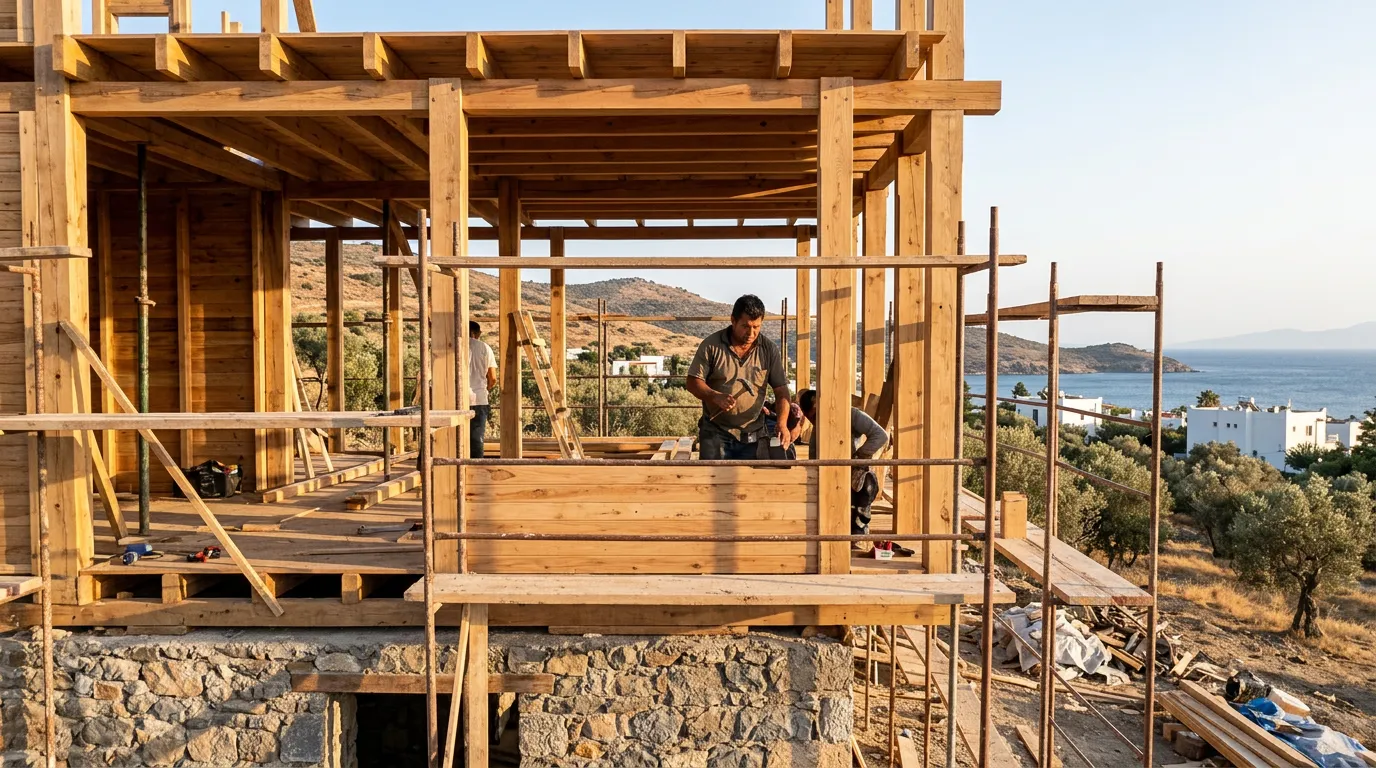 Bodrum Ahşap Ev & Bungalov Yapımı hizmeti - Nihat Kızıl usta tadilat çalışması