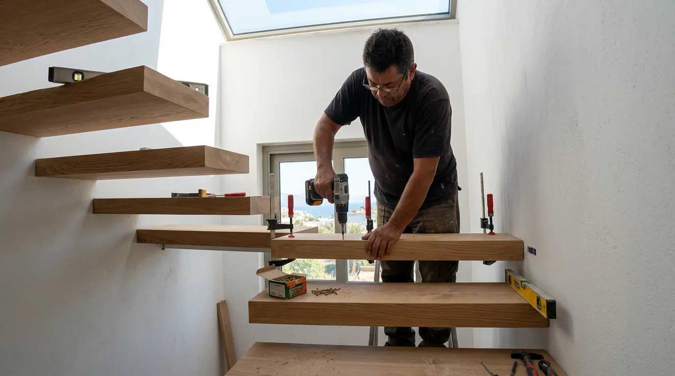 Bodrum Ev İçi Ahşap Merdiven hizmeti - Nihat Kızıl usta tadilat çalışması