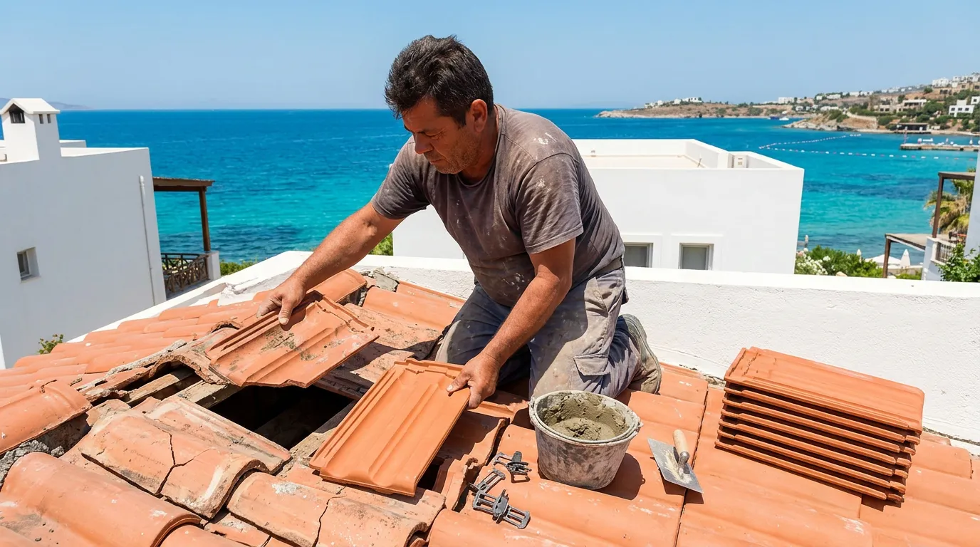 Bodrum Çatı Tamiri ve Yenileme hizmeti - Nihat Kızıl usta tadilat çalışması